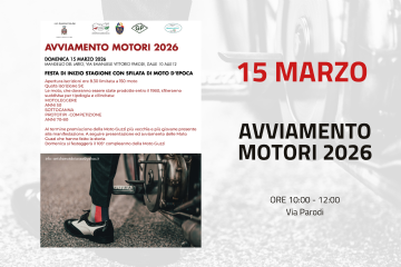 Avviamento motori 2026 - Festa di inizio stagione con sfilata di moto d'epoca